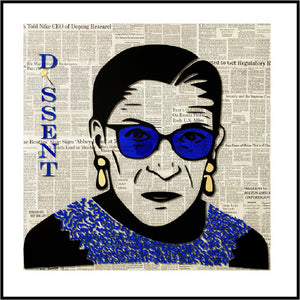 RBG Blue Dissent Signed and Numbered Print